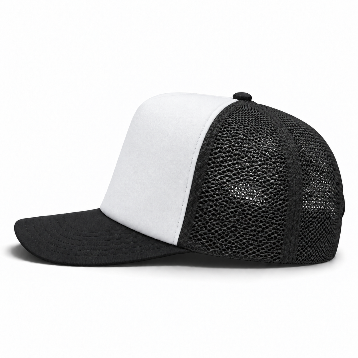 Pit Bull Cambridge PB114 Blank 5-Panel High Frame Foam Adjustable Snapback Hat - White/Black