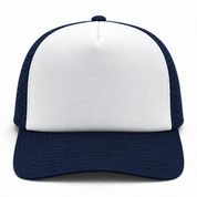 Pit Bull Cambridge PB114 Blank 5-Panel High Frame Foam Adjustable Snapback Hat - White/Navy