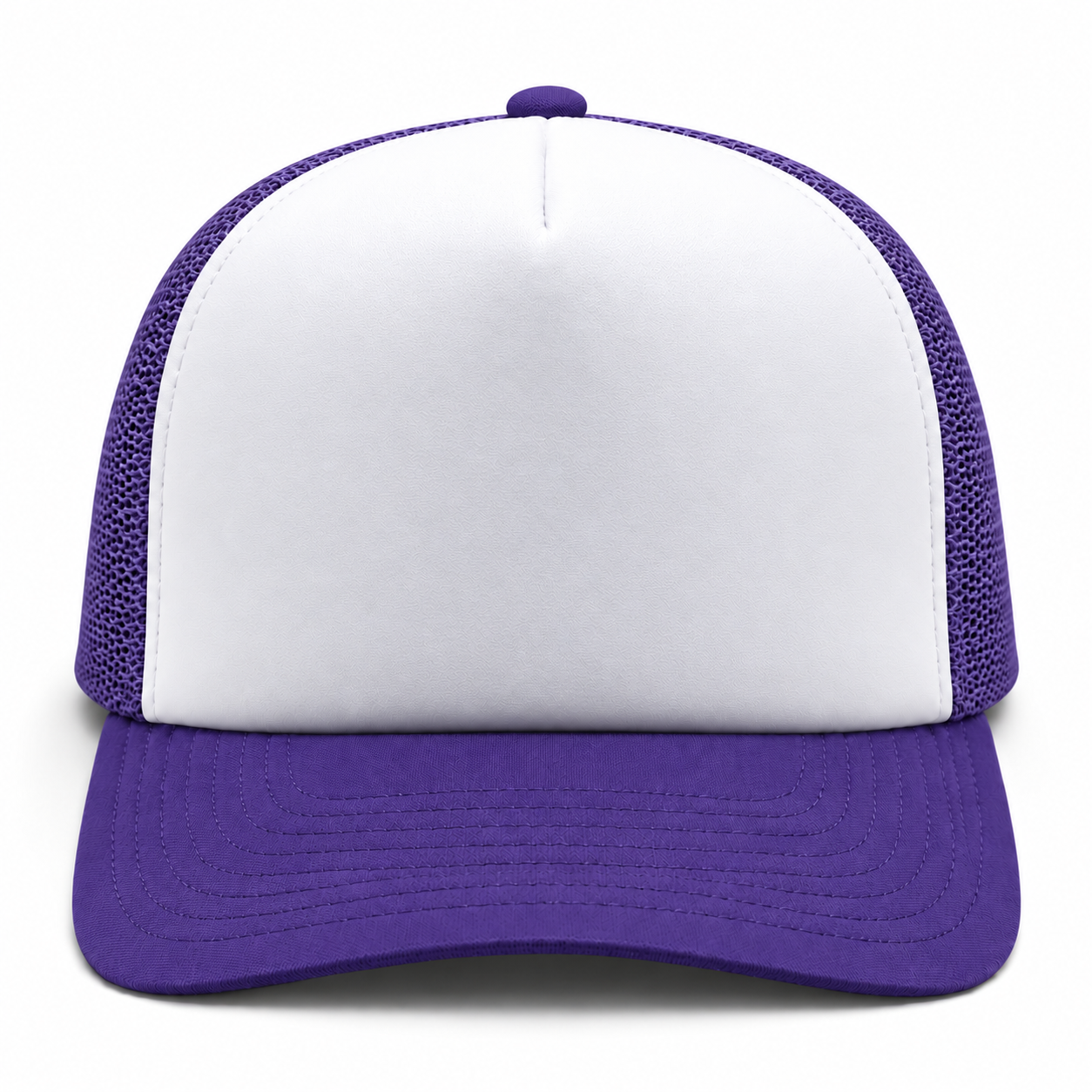 Pit Bull Cambridge PB114 Blank 5-Panel High Frame Foam Adjustable Snapback Hat - White/Purple