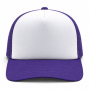 Pit Bull Cambridge PB114 Blank 5-Panel High Frame Foam Adjustable Snapback Hat - White/Purple
