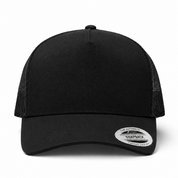 YP Classics A-Frame Blank 5-Panel Adjustable Trucker Snapback Hat - Black/Black - Product Image