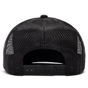 YP Classics Retro Blank 6-Panel Adjustable Trucker Snapback Hat - Black/Black