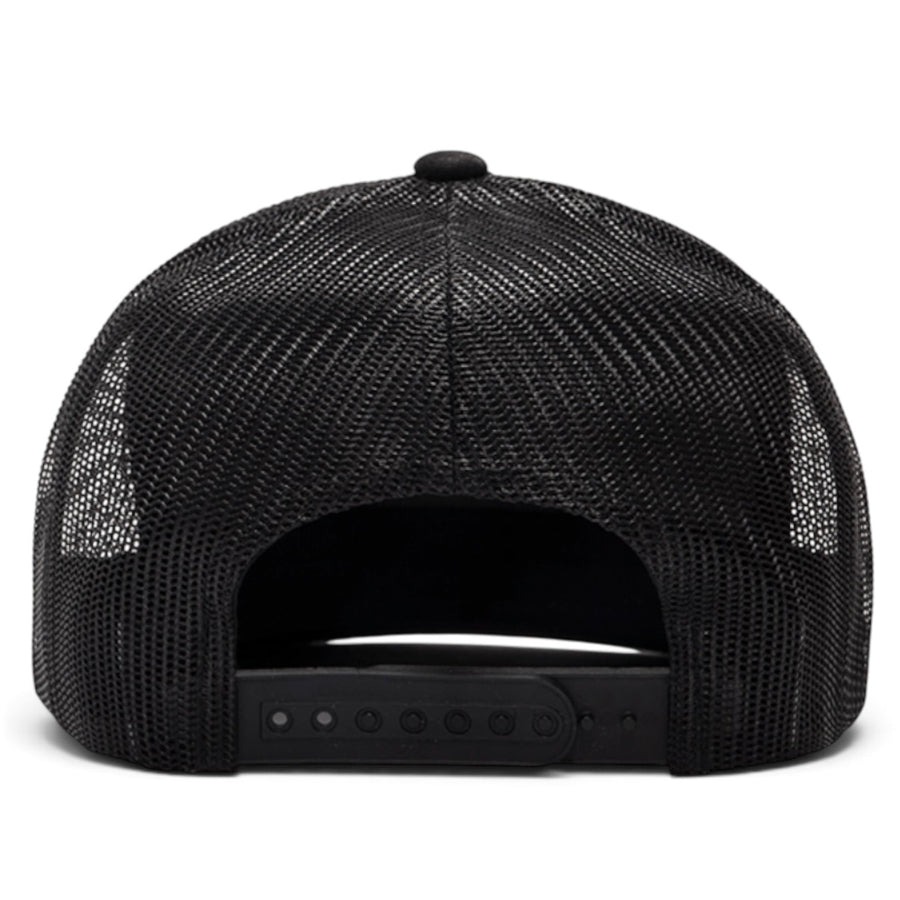 YP Classics Retro Blank 6-Panel Adjustable Trucker Snapback Hat - Black/Black