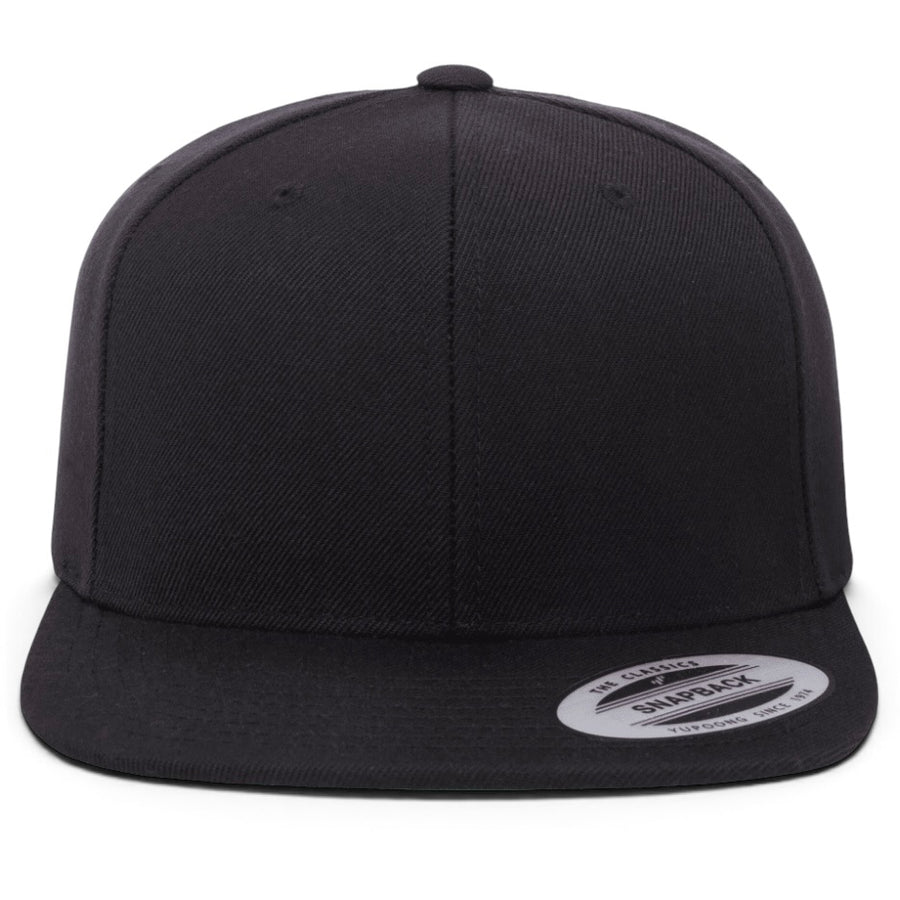 YP Classics Premium Blank Adjustable Snapback Hat - Black