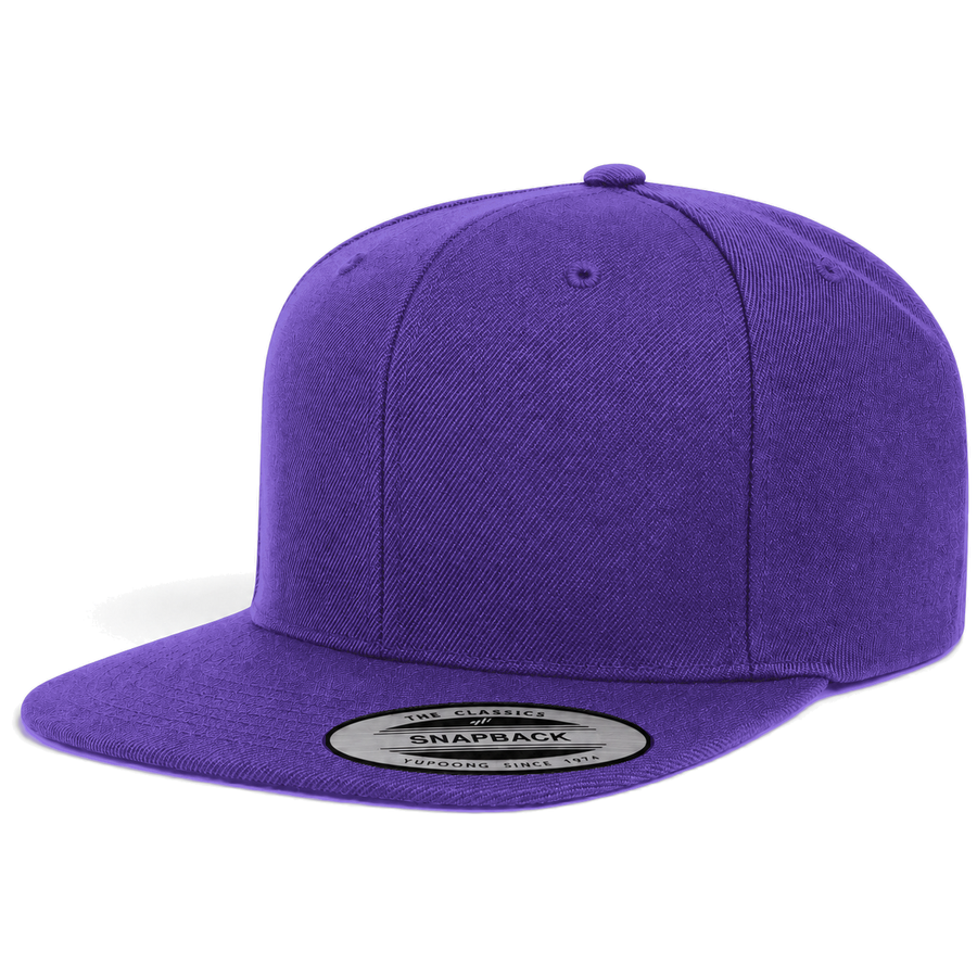 YP Classics Premium Blank Adjustable Snapback Hat - Purple