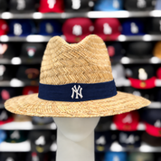 New York Yankees '47 Brand Natural Shaded Straw Hat - Khaki/Navy - Product Image