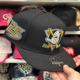 Anaheim Ducks '25th Anniversary' Black Mitchell & Ness Dynasty Fitted Hat