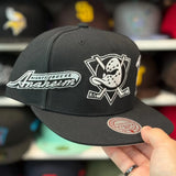 Anaheim Ducks 'Logo Wrap Inaugural Season' Black/White Mitchell & Ness Snapback