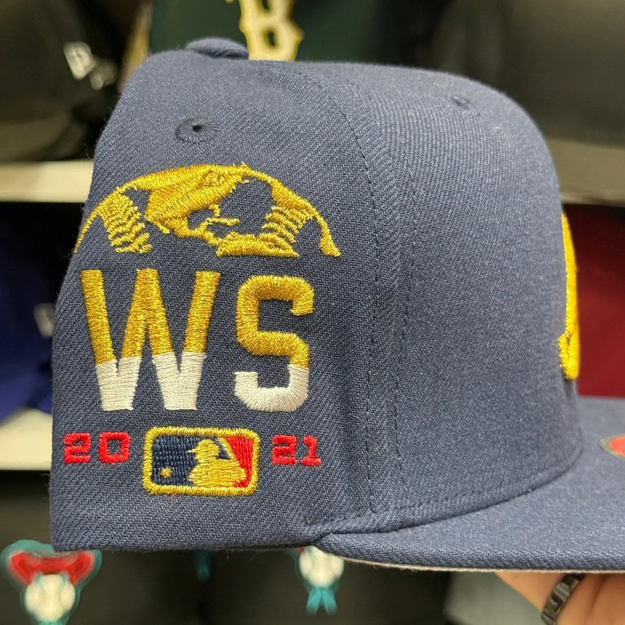 Atlanta Braves 'World Series Identity' Navy/Gold Mitchell & Ness Snapback - Product Image