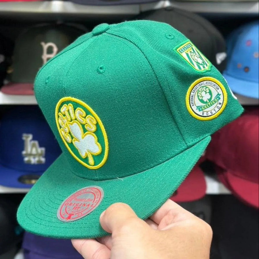 Boston Celtics Green/Yellow Mitchell & Ness Snapback - Product Image
