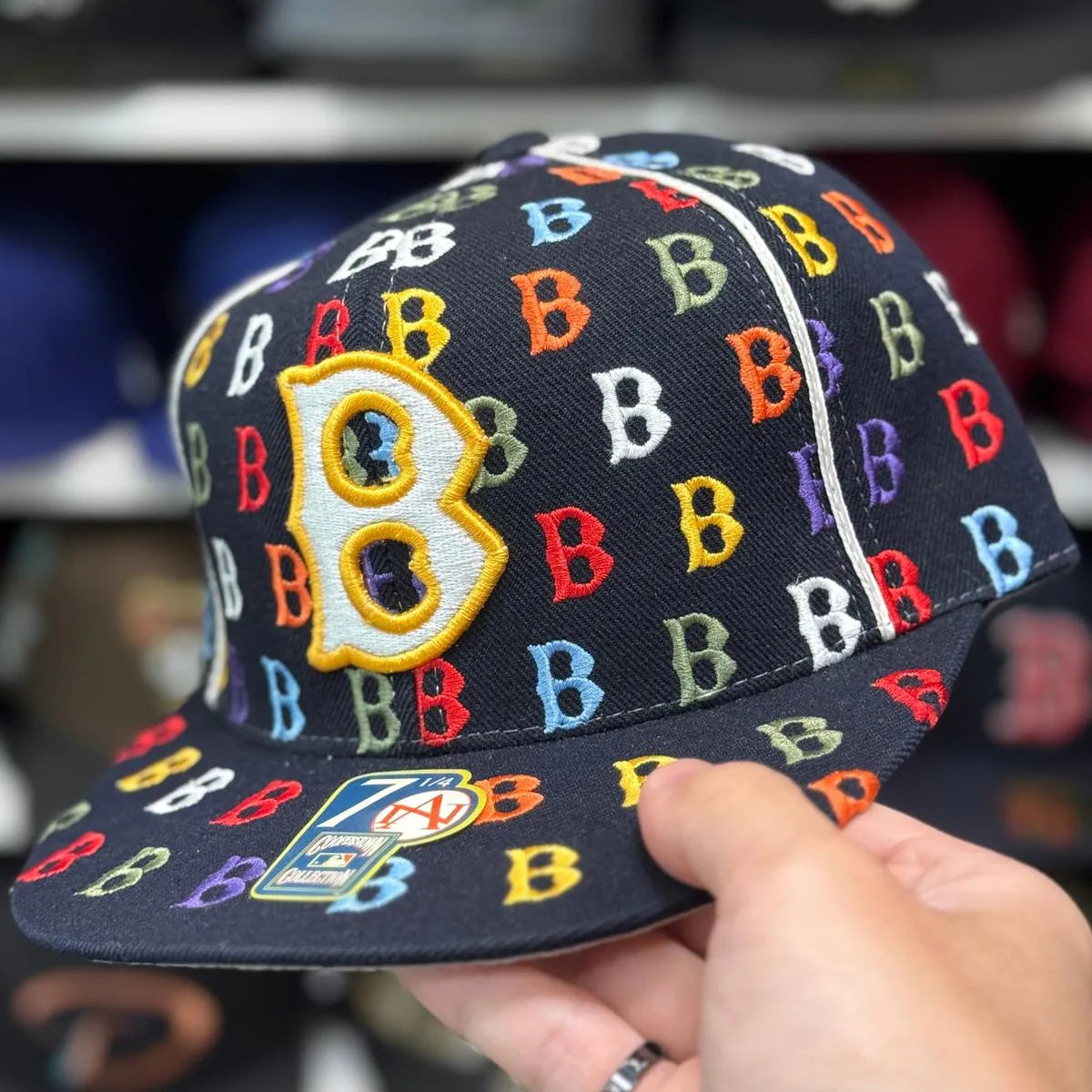 Boston Red Sox 'Monogram' Black American Needle Fitted Hat - Product Image