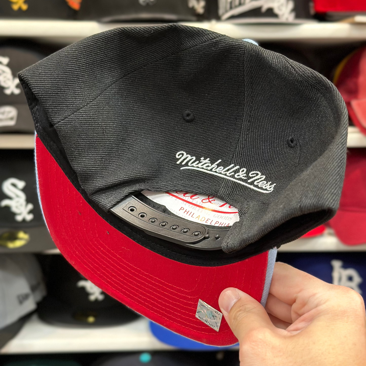 Chicago Bulls Black/Baby Blue Mitchell & Ness Snapback - Product Image