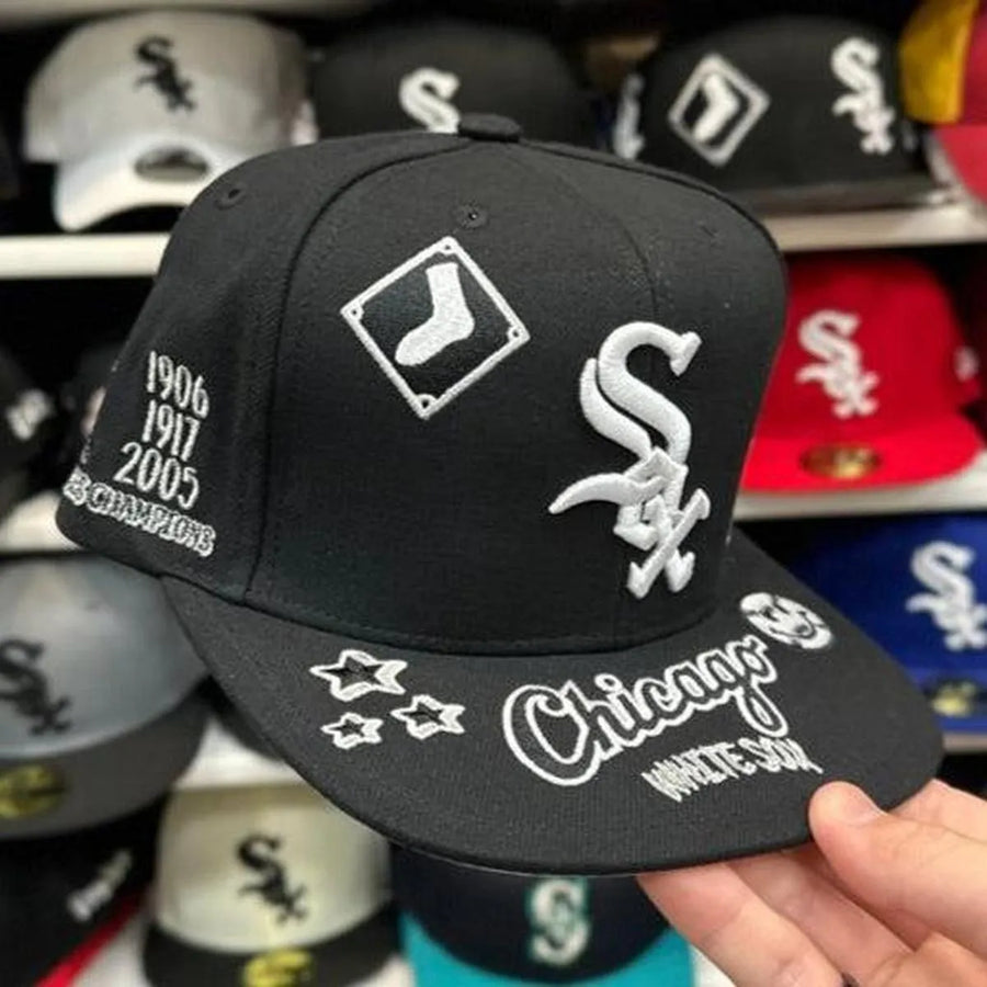 Chicago White Sox 'Celebratory Identity' Black/White Mitchell & Ness Snapback - Product Image