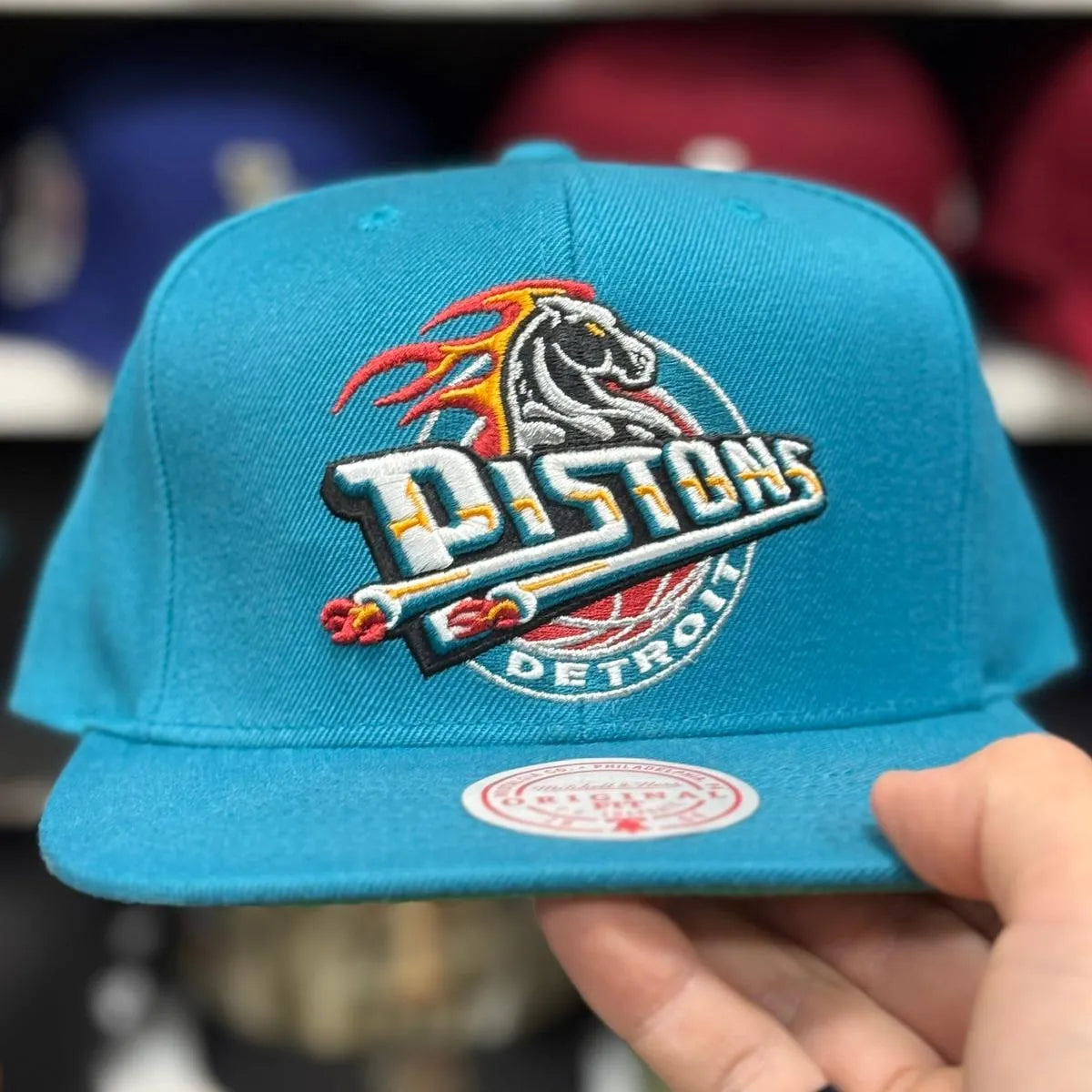 Detroit Pistons Turquoise Mitchell & Ness Snapback - Product Image