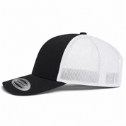 YP Classics Retro Blank 6-Panel Adjustable Trucker Snapback Hat - Black/White