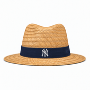 New York Yankees '47 Brand Natural Shaded Straw Hat - Khaki/Navy - Product Image
