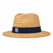 New York Yankees '47 Brand Natural Shaded Straw Hat - Khaki/Navy - Product Image