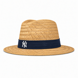 New York Yankees '47 Brand Natural Shaded Straw Hat - Khaki/Navy