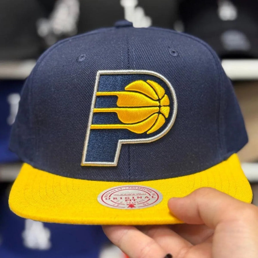 Indiana Pacers Blue/Yellow Mitchell & Ness Snapback - Product Image
