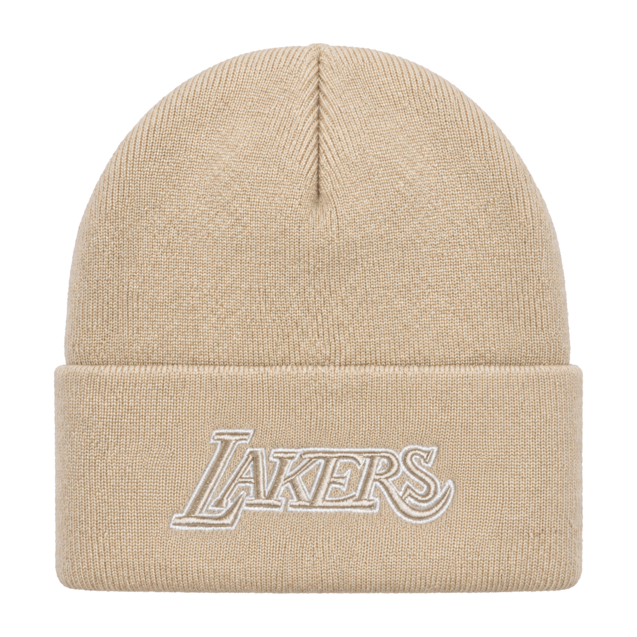 Los Angeles Lakers Mitchell & Ness Cuff Knit Beanie - Creme - Product Image