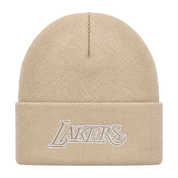 Los Angeles Lakers Mitchell & Ness Cuff Knit Beanie - Creme - Product Image
