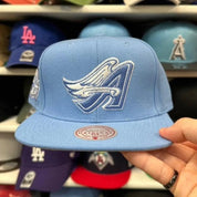 Los Angeles Angels '40th Anniversary' Baby Blue/White Mitchell & Ness Snapback - Product Image