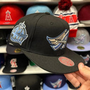 Los Angeles Angels '40th Anniversary' Black/White Mitchell & Ness Snapback - Product Image