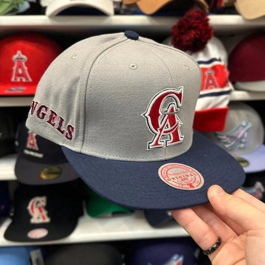 Los Angeles Angels 'Anniversary' Gray/Navy Mitchell & Ness Snapback - Product Image