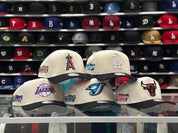 Los Angeles Lakers Creme/Black A-Frame Mitchell & Ness Snapback - Product Image