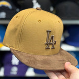 Los Angeles Dodgers '100th Anniversary' 2T Tan Mitchell & Ness Buckle | Suede Brim