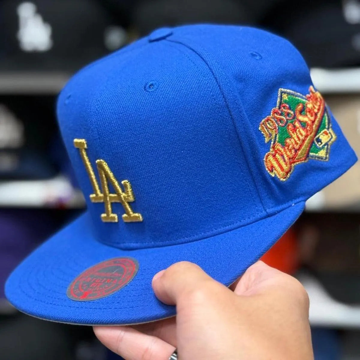 Los Angeles Dodgers '2020 World Series' Blue/Gold Mitchell & Ness Snapback - Product Image