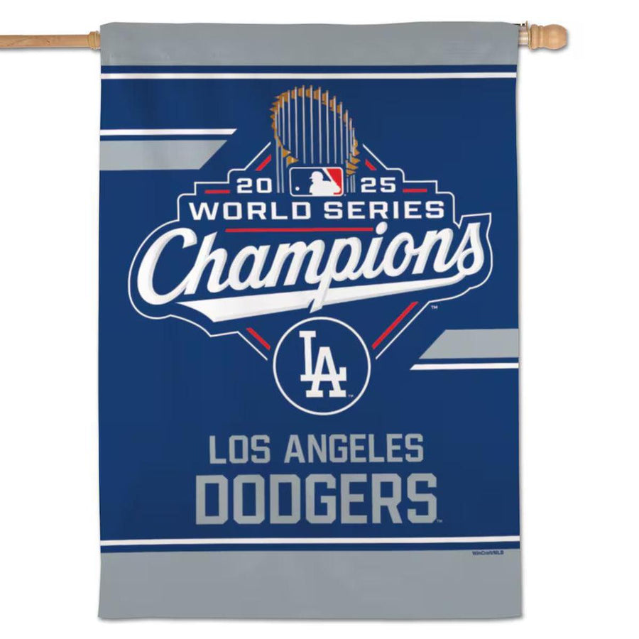 Los Angeles Dodgers 2025 World Series Champions Double WinCraft | Deluxe Sided Vertical Banner - Product Image