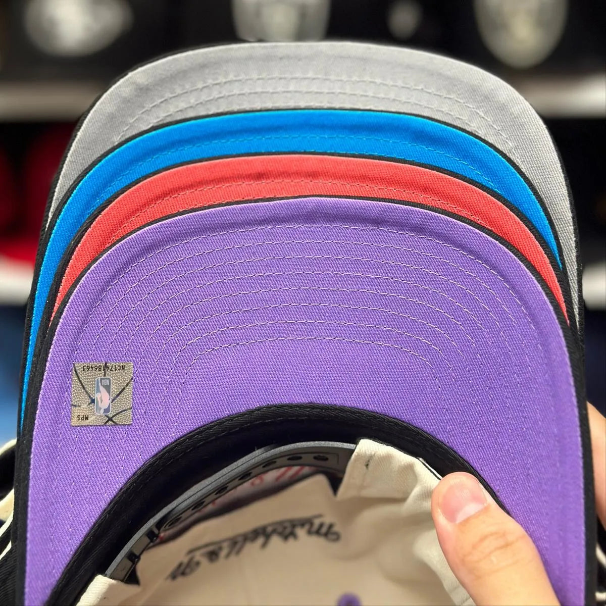 Los Angeles Dodgers Creme/Black A-Frame Mitchell & Ness Snapback | Blue Under Brim - Product Image