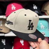 Los Angeles Dodgers Creme/Black Mitchell & Ness Snapback