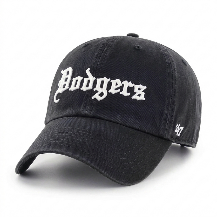 Los Angeles Dodgers 'Old English Script' '47 Brand Clean Up - Black - Product Image