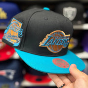 Los Angeles Lakers '25th Anniversary' Black/Teal Mitchell & Ness Snapback - Product Image