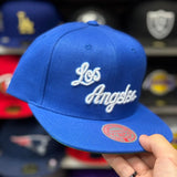 Los Angeles Lakers 'Los Angeles Script' Blue/White Mitchell & Ness Snapback