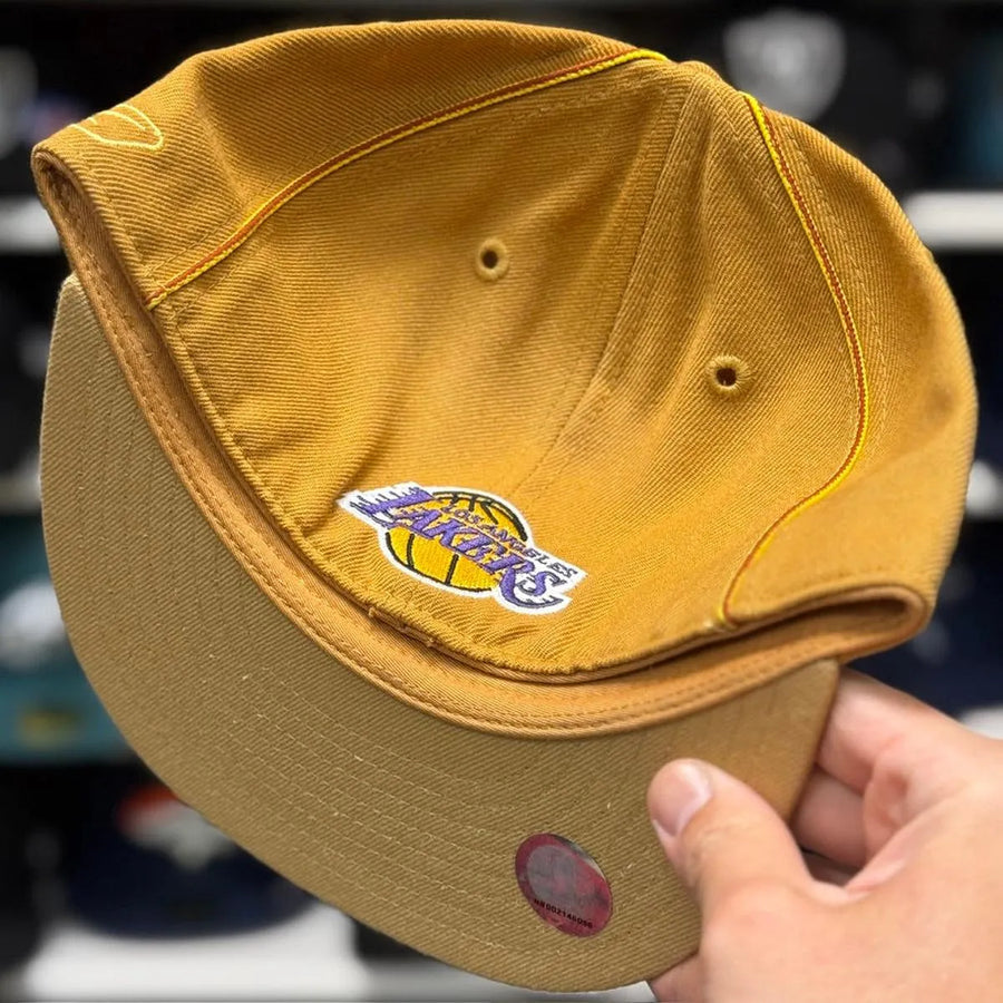 Los Angeles Lakers 'NBA Logo' Copper Reebok Fitted Hat - Product Image