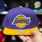Los Angeles Lakers Purple/Yellow Mitchell & Ness Snapback - Product Image
