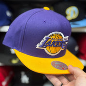 Los Angeles Lakers Purple/Yellow Mitchell & Ness Snapback - Product Image
