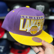 Los Angeles Lakers Purple/Yellow Vintage Mitchell & Ness Snapback - Product Image