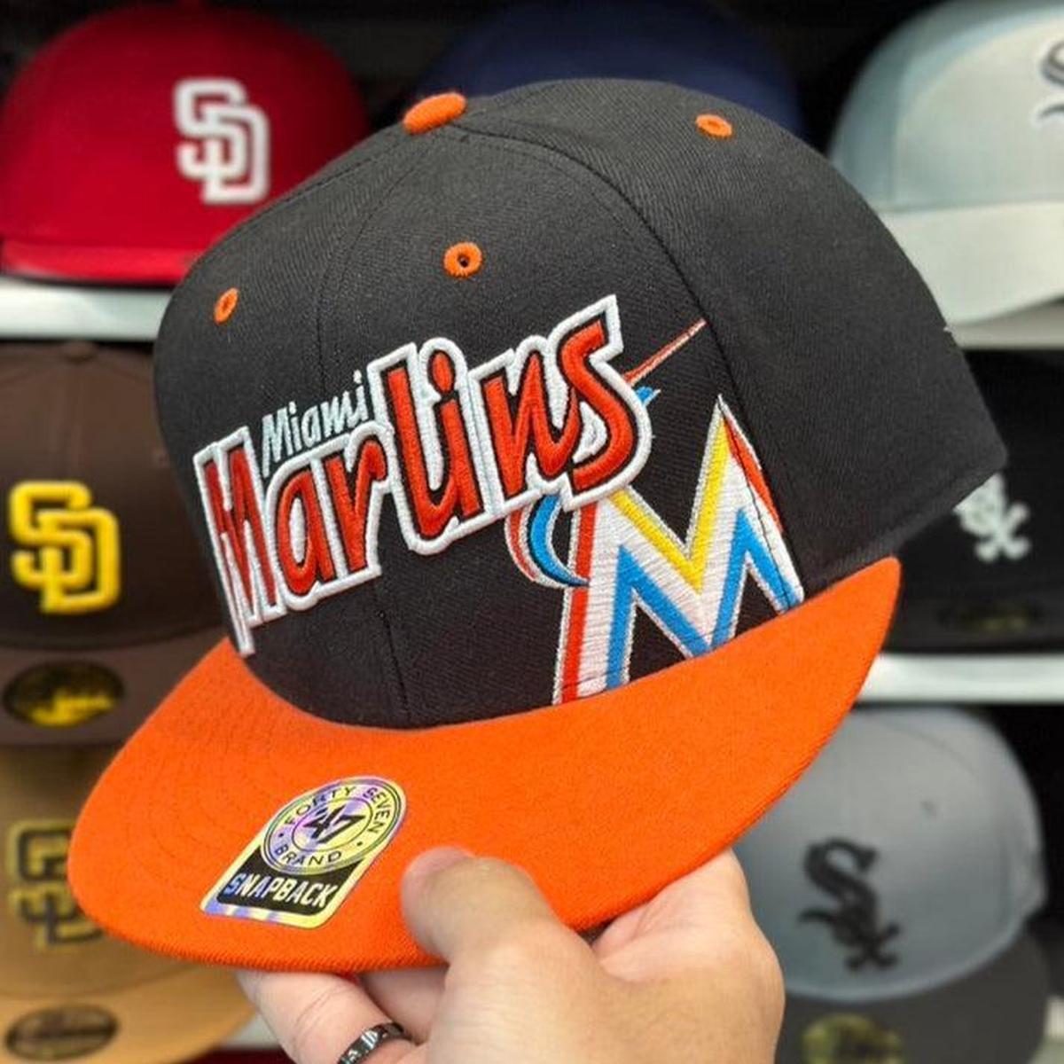 Miami Marlins Black/Orange '47 Brand Snapback - Product Image