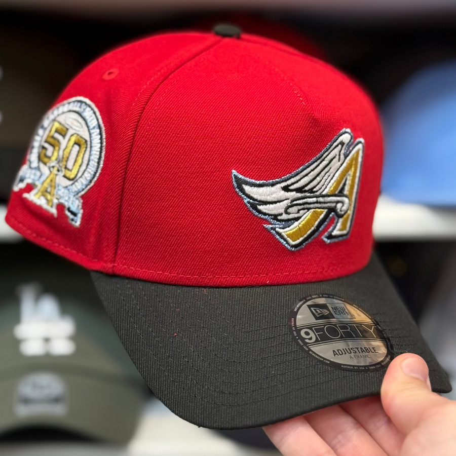 New Era Anaheim Angels '50th Anniversary' A-Frame Red/Black 9FORTY Snapback - Product Image