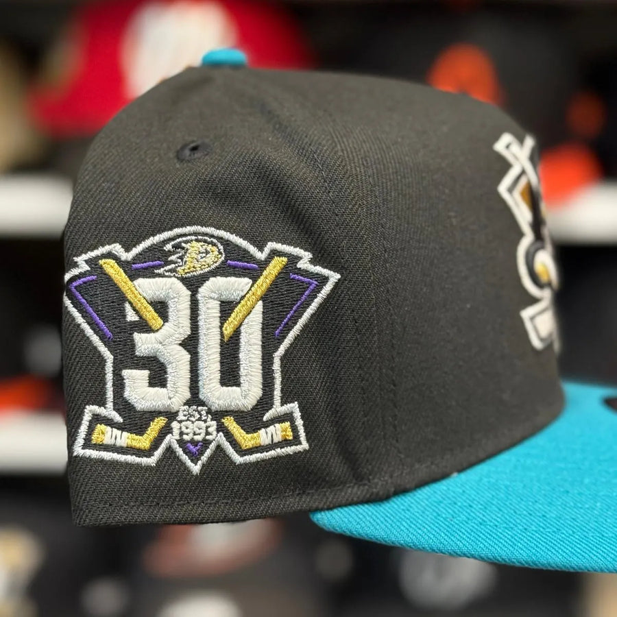 New Era Anaheim Ducks '30th Anniversary' A-Frame Black/Turquoise 9FIFTY Snapback - Product Image
