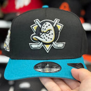 New Era Anaheim Ducks '30th Anniversary' A-Frame Black/Turquoise 9FIFTY Snapback - Product Image
