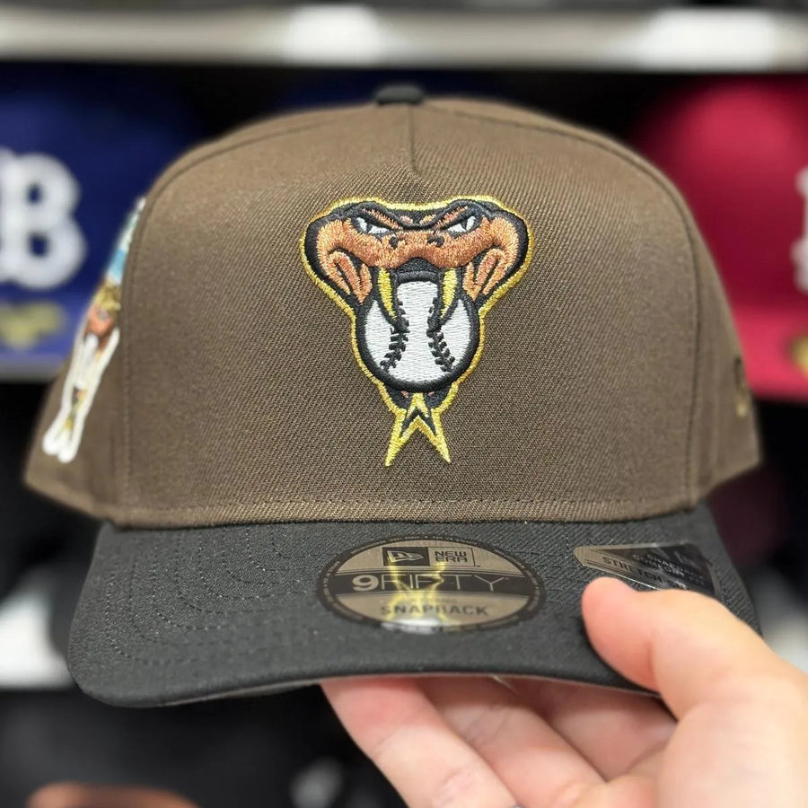 New Era Arizona Diamondbacks '1998 Inaugural Season' A-Frame Brown/Black 9FIFTY Snapback | Glow in the Dark - Product Image