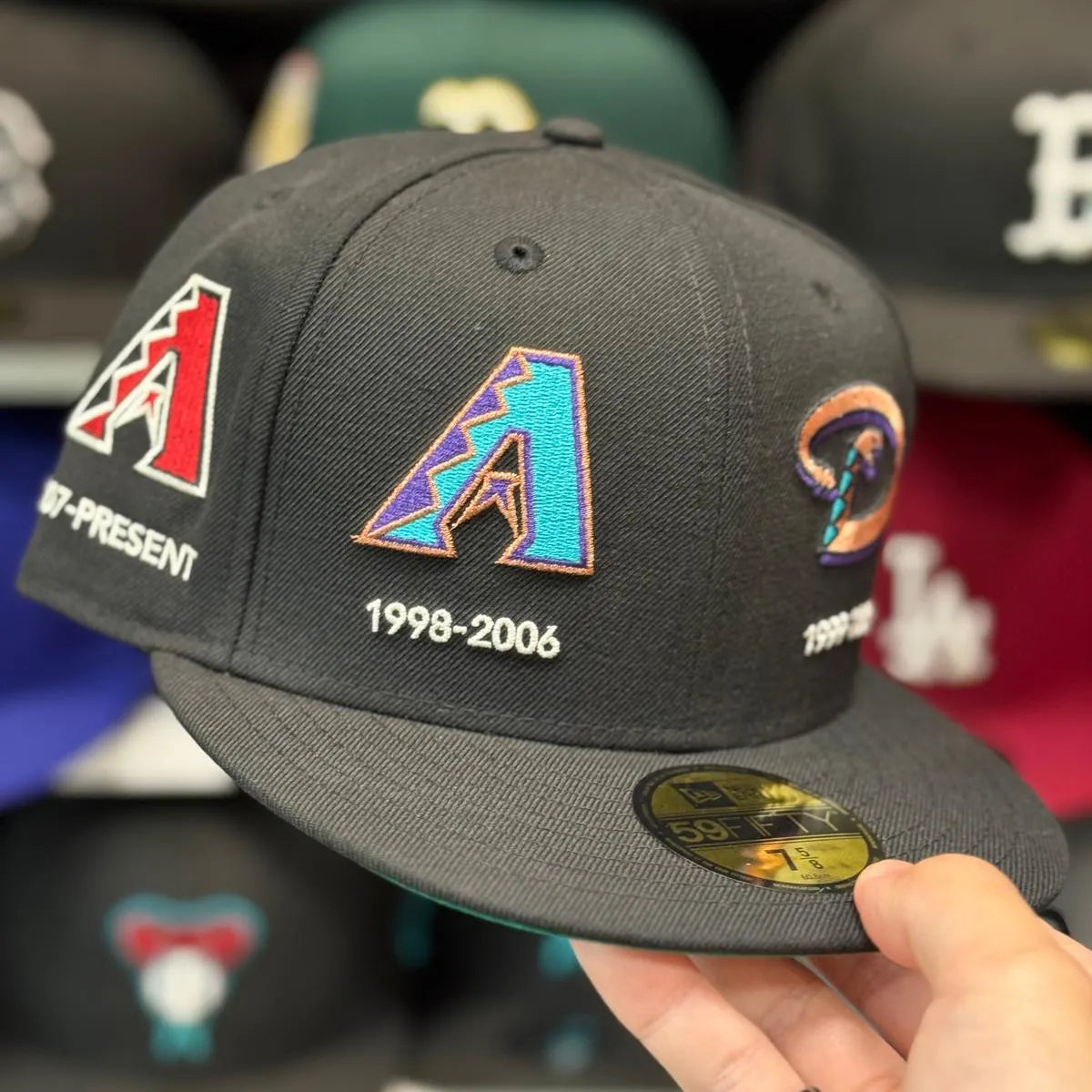 New Era Arizona Diamondbacks 'Historical Logo Series' Black 59FIFTY Fitted Hat - Product Image