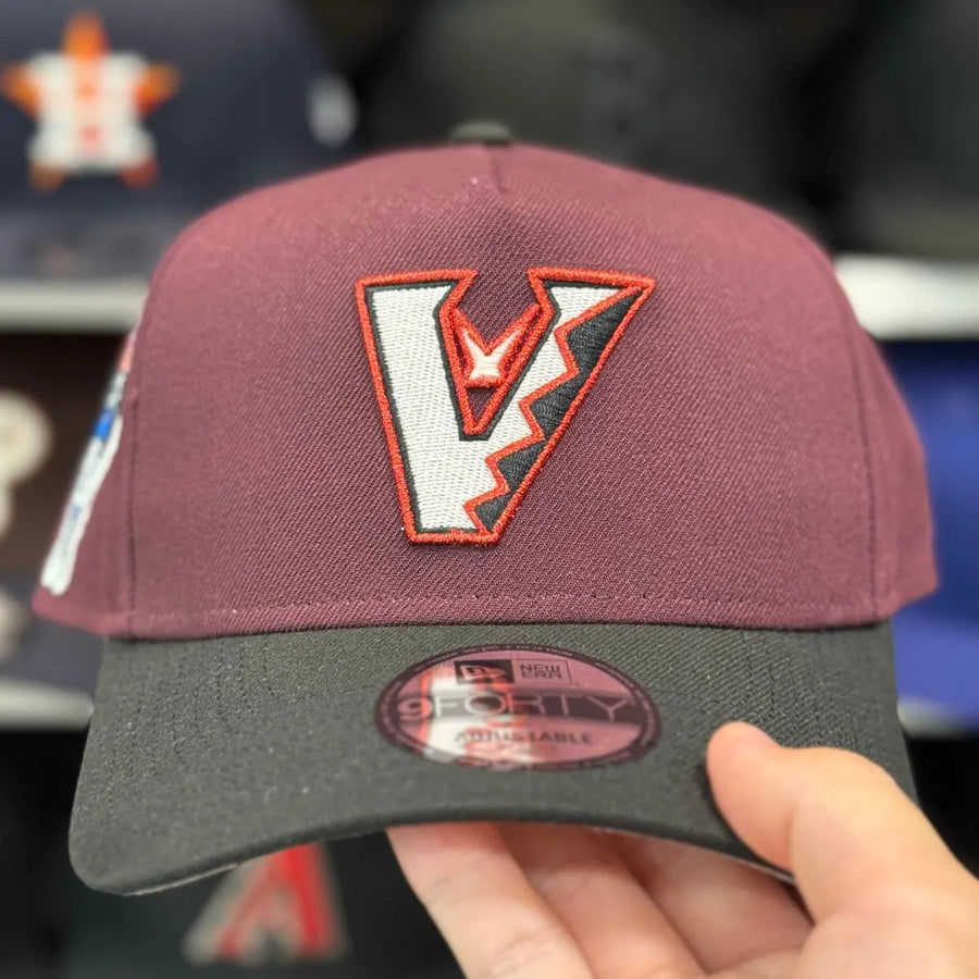 New Era Arizona Diamondbacks Upside Down Logo '1998 Inaugural Season' A-Frame Ruby/Black 9FORTY Snapback - Product Image