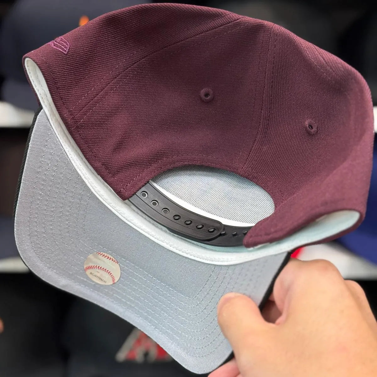 New Era Arizona Diamondbacks Upside Down Logo '1998 Inaugural Season' A-Frame Ruby/Black 9FORTY Snapback - Product Image