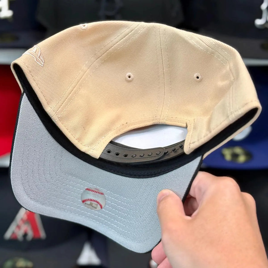 New Era Arizona Diamondbacks Upside Down Logo '1998 Inaugural Season' A-Frame Sand/Black 9FORTY Snapback - Product Image